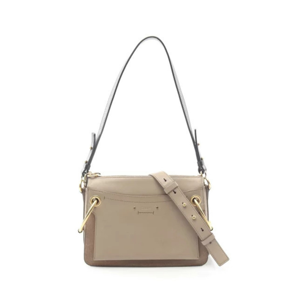 Chloe ROY Shoulder Bag Leather Suede Beige Cream